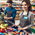 Jogo de mercearia em supermercado